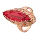 Bague de luxe en or Rose 2022 bijoux pour femmes anneau ovale rouge pierre cubique en Zircon