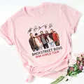 T-Shirt rose pour femmes/filles imprimé graphique Backstreet pour garçons Dna World Tour pour