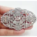 Broche en cristal de biscuits clair broche de mariage document en argent fleur de mariée