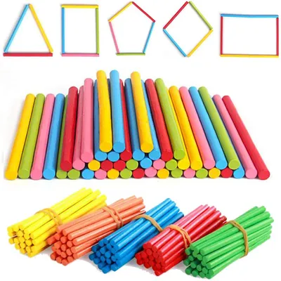 100 pièces coloré bambou comptage bâtons mathématiques Montessori enseignement aides comptage tige
