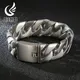 Fongten-Bracelet cubain en acier inoxydable pour homme gourmette rapbrassard bracelet jonc