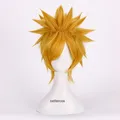 Uzumaki Cosplay Perruques avec Bonnet Cheveux Synthétiques Court localité Jaune Degré de