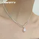 Foxanry Perle Pendentif Chandail Collier pour Femmes Couples Nouvelle Mode Simple Double Couche