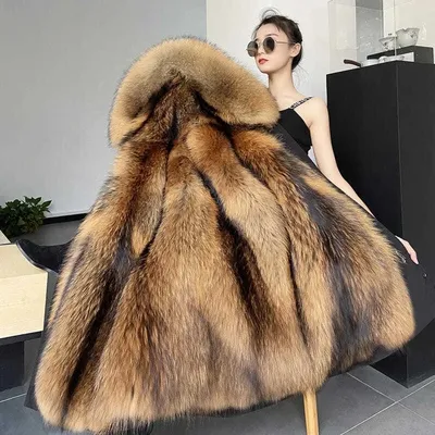 Manteau en fausse fourrure pour femme veste à capuche mi-longue optique chaude doublure