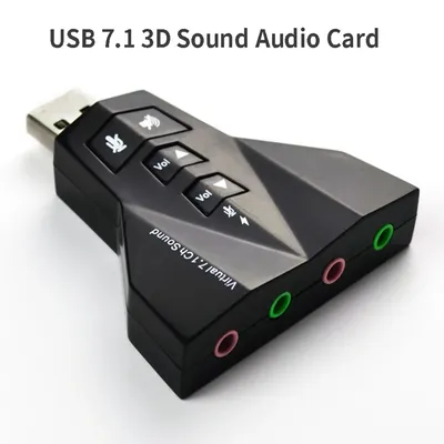 Carte son externe USB 7.1 3D adaptateur audio microphone pour touristes interface de sortie
