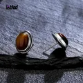 Boucles d'oreilles en œil de tigre naturel pour femme argent regardé 925 bijoux en rhodochrosite