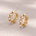 Boucles d'oreilles créoles en cristal perlé pour dames accessoires de luxe élégantes mariée de