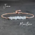 Bracelet en pierre de lune brute pour femme bracelet en cristal brut bracelet en pierre de lune