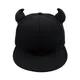 Casquette de baseball succube Little SAFHorn pour hommes et femmes chapeau à bord plat noir pur