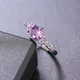 ZBathroom-Bagues en cristal violet pour femme bague de promesse accessoires de bijoux cadeaux de