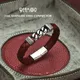 REAMOR-Bracelets classiques en acier inoxydable pour hommes bracelets en cuir véritable rouge