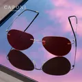 CAPONI – lunettes de soleil de pêche sans bords polarisées Anti-reflet UV400 légères rouges