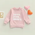 Sweat-shirt à manches longues et col rond pour bébés filles de 6 mois à 4 ans pull-over ample avec