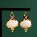 Boucles d'Oreilles Rétro Élégantes en Or pour Femme Bijoux de Fiançailles de Mariage de Couple