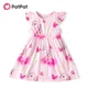 PatPat – robe rose à manches longues pour filles imprimé licorne et cœur tenue à volants