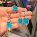 Paraiba-Collier Tourmaline pour Femme Pendentif Bague Boucles d'Oreilles Diamant à Haute Teneur