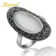 AjoDairy-Bague naren pierre d'opale blanche pour femme biscuits noir pavé bague vintage