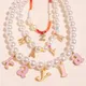 Colliers de perles personnalisés pour femmes nom personnalisé lettre en émail coloré cadeaux de
