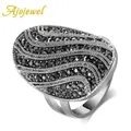 Ajojewelry – bague Vintage pour femmes anneau Unique pavé noir CZ taille 7 8 9 bijoux de