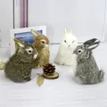 Jouets en peluche de simulation de lapins de Pâques mini modèle de lapin décoration de famille