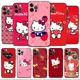 Coque de téléphone en silicone rose dessin animé Hello Kitty coque pour iPhone 15 14 13 11 12 Pro