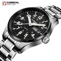 Montre à Quartz de carnaval suisse pour hommes en acier inoxydable étanche calendrier militaire