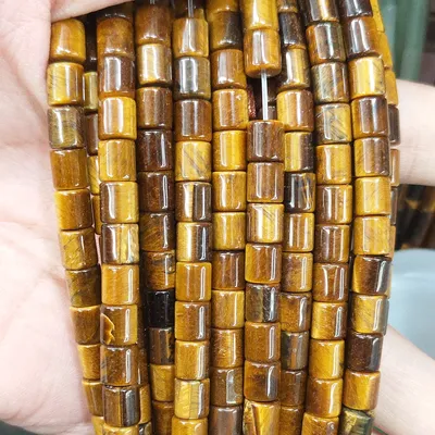 Pierre naturelle cristal oeil de tigre Aventurine fabrication de bijoux cylindrique 6mm perles