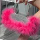 Sac à Main de Luxe en Plumes d'Autruche et Diamants pour Femme Accessoire de Soirée en Fausse