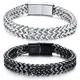 Bracelet classique en acier et titane pour homme accessoire de mode Double rangée accessoire