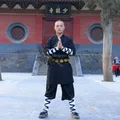 Uniforme d'arts martiaux en coton noir ShaCristKung fu Tai Chi Wing Chun trempé vêtements Wushu