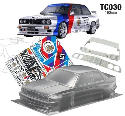 1 ensemble E30 M3 Sport Evolution 1/10 dérive RC PC coque 190 largeur Transparent propre non peint dérive corps RC hsp hpi trax Tamiya