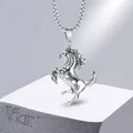 Vnox – collier de cheval pour hommes pendentif de cheval de course en acier inoxydable Rock Punk