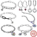 Boucles d'oreilles Love Evil Eye Charms pour femme Fit Original Pandora Closer Series Argent 925