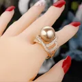 Bride Talk-Bague de luxe pour femme bague en perles de zircone cubique bijoux élégants pour femme