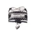 Infinity amour argent football breloque 4738 femmes Bracelet piles en cuir corde bracelets