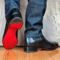 StephanBoots à semelle rouge pour hommes bottes d'affaires carrées noires bottes courtes faites à