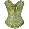 XS-7XL Overbust Corset Plus Taille Sexy Corselet Corsets et Bustiers Satin Floral Dentelle Corset