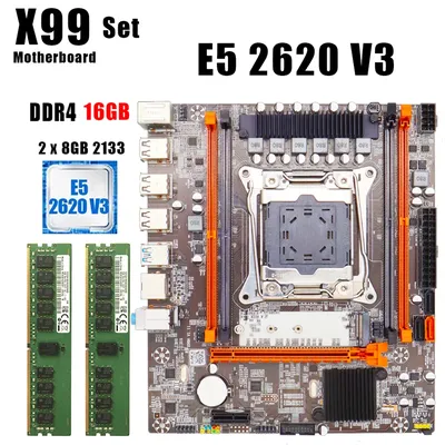 Oeny – carte mère X99 E5 2620V3 LGA2011-3 2x8 go (16 go) de DDR4 3 canaux SATA 2133 nvme M.2