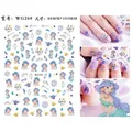 Autocollants pour Ongles de Dessin Animé Disney Princesse Alice Mulan Blanche Neige Maquillage