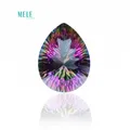 Clip naturel arc-en-ciel quartz mystique 7 8 ct revêtement en titane goutte d'eau pendentif