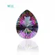 Clip naturel arc-en-ciel quartz mystique 7 8 ct revêtement en titane goutte d'eau pendentif