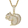 Pendentif petit écureuil mignon Hip Hop petits animaux personnalité Hip Hop bijoux tendance