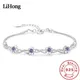 Bracelet en argent Sterling 925 pour femmes bijoux Glamour cristal violet Zircon à la mode