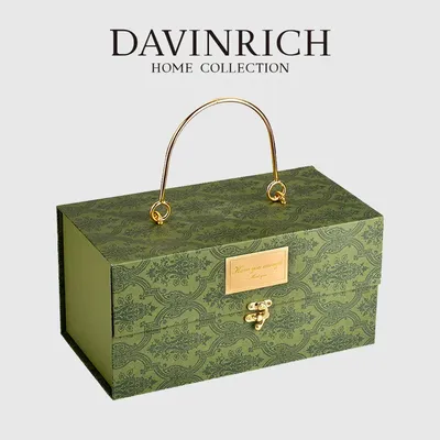 DAVINRICH – coffret cadeau rétro italien avec ruban en soie boîte à friandises en papier haut de