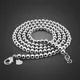 JOJewelry-Collier de perles en argent massif pour hommes et femmes 100% argent regardé 925 simple