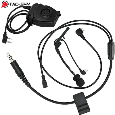 Kit de TAC-SKY Y-line compatible avec les microphones U94 PTT ou PELTOR PTT et Comtac pour casques