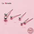 La Monada-Boucles d'Oreilles Coréennes en Argent Sterling 999 pour Femme Bijoux en Perle de Boule