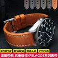 Bracelet de montre en cuir véritable italien pour homme bracelet de gouvernail petite fleur rouge