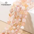 Perles Sakura rondes en pierre naturelle fleurs de cerisier Agate rose pour la fabrication de