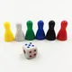 Lot de 6 pions multicolores avec dés pour jeux de société marquages de table arts et artisanat